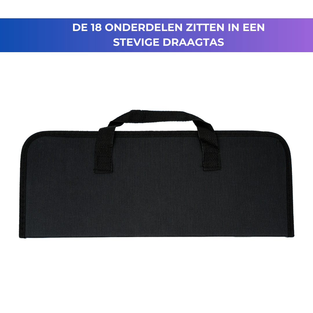 Recalma 18-delige BBQ-accessoireset – Roestvrij Staal met Nylon Draagtas