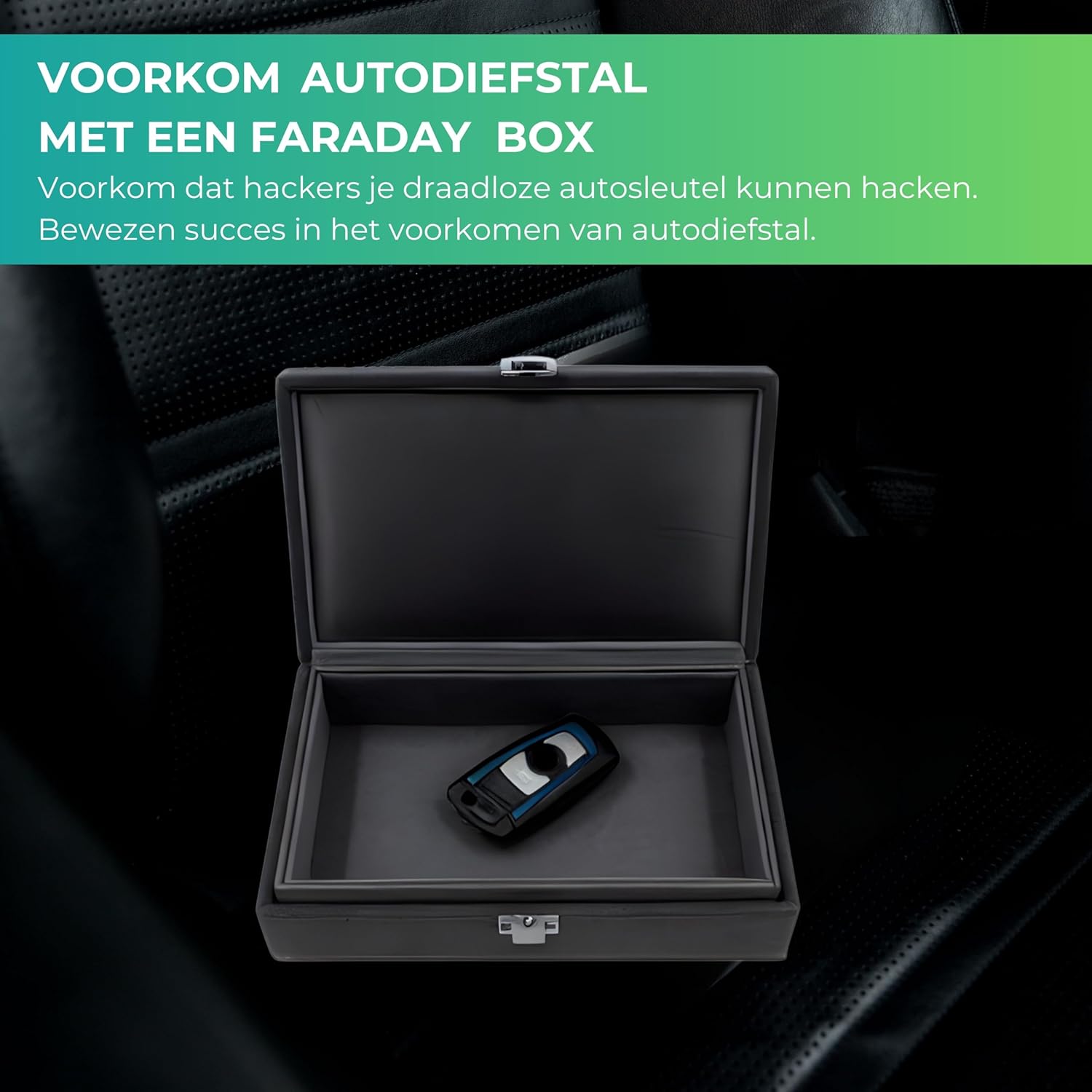 Recalma Faraday Box – Sleutelloze RFID Anti-Diefstal Box, Zwart, voor Autosleutels en Signaalgevoelige Items