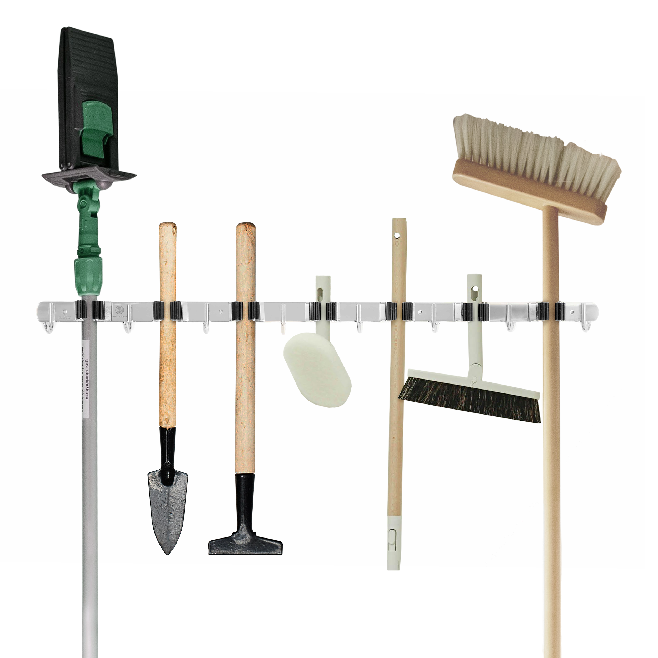 Recalma bezemhouder gereedschapshouder 8 Haken 7 Klemmen