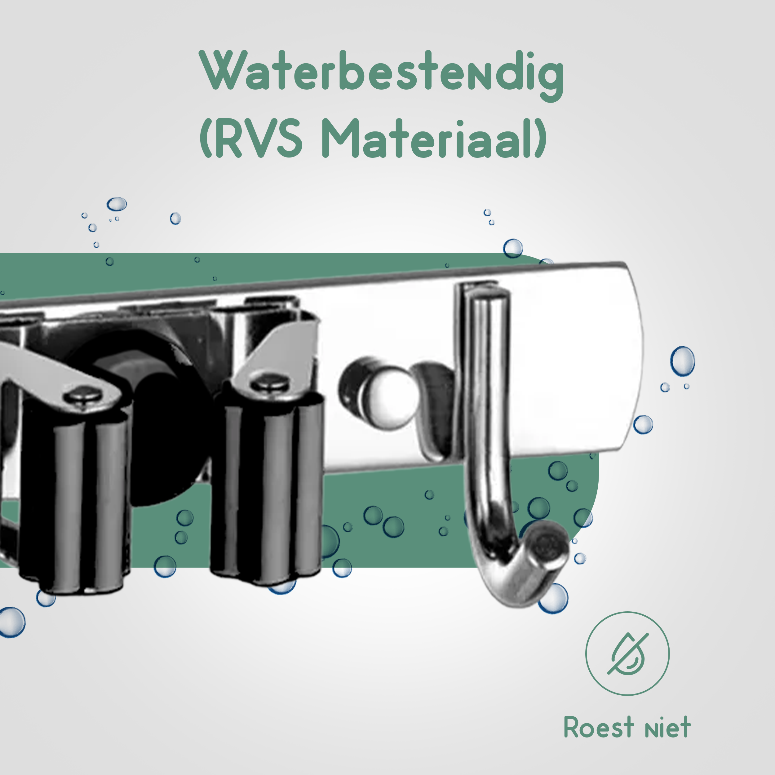 Recalma bezemhouder gereedschapshouder 8 Haken 7 Klemmen