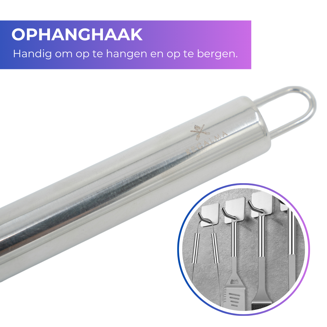 Recalma 18-delige BBQ-accessoireset – Roestvrij Staal met Nylon Draagtas