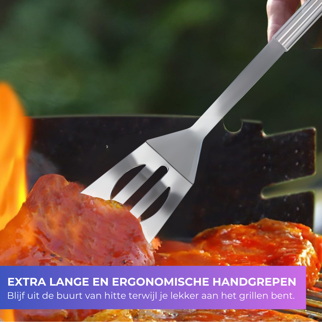 Recalma 18-delige BBQ-accessoireset – Roestvrij Staal met Nylon Draagtas