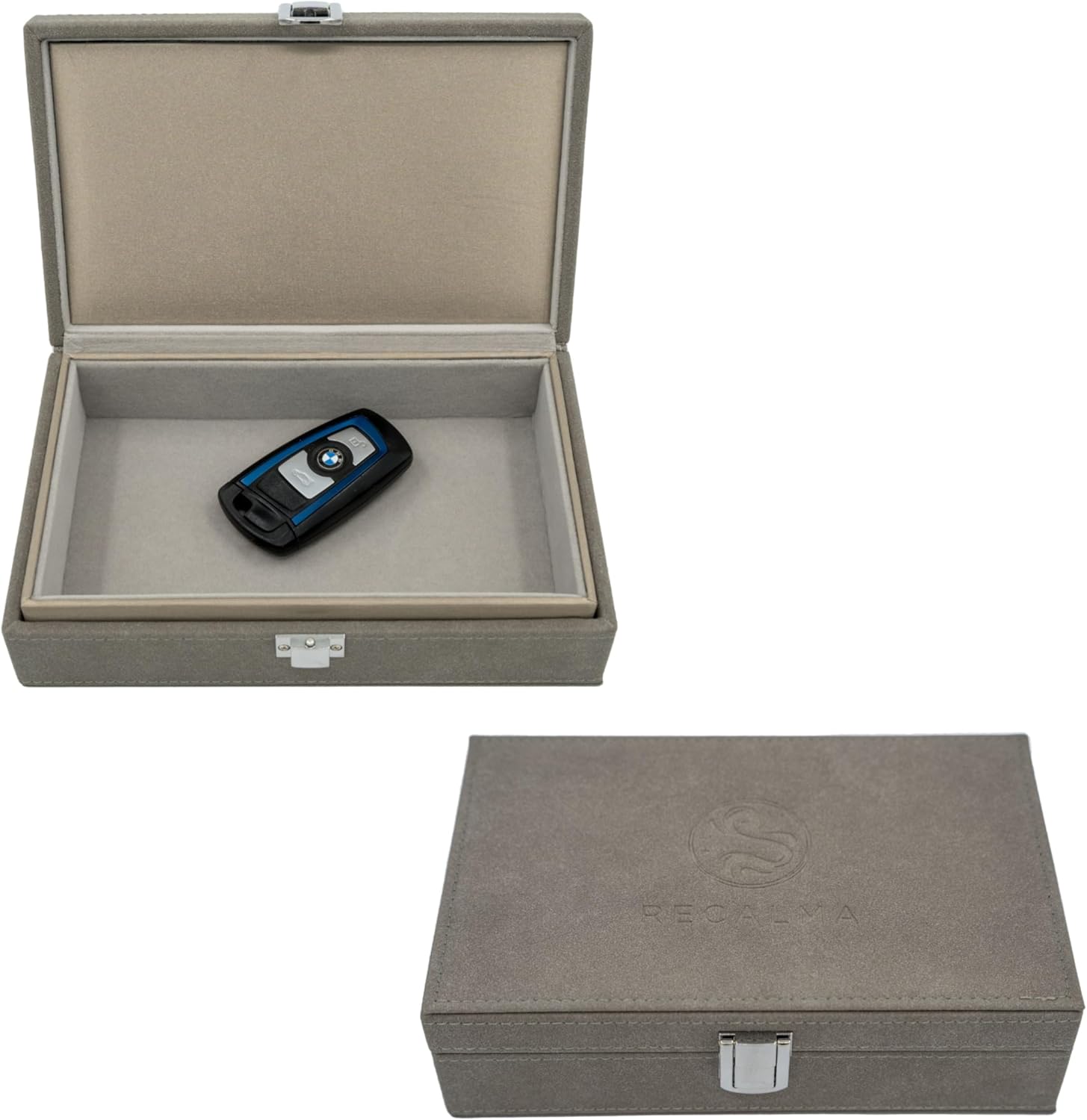 Recalma Faraday Box – Sleutelloze RFID Anti-Diefstal Box voor Autosleutels en Waardevolle Items, Grijs
