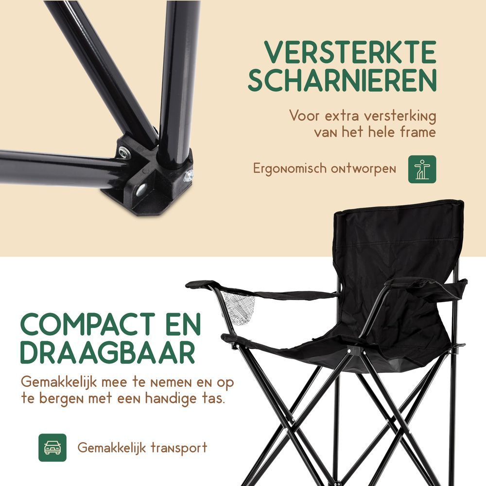 Recalma opvouwbare campingstoelen – set van 2