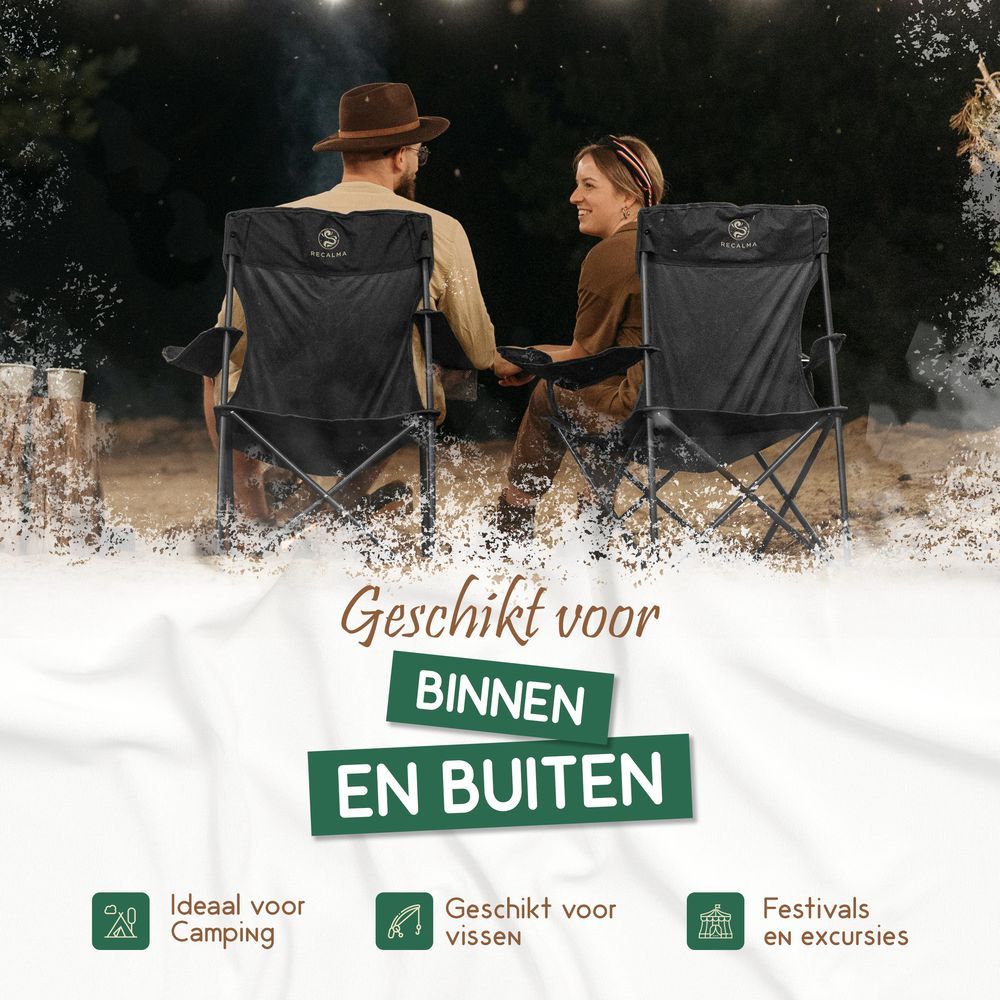 Recalma opvouwbare campingstoelen – set van 2