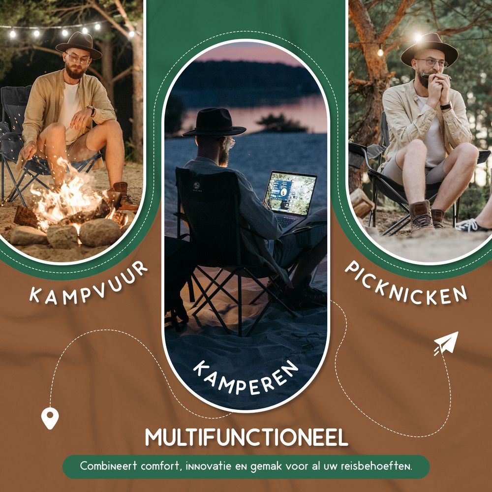 Recalma opvouwbare campingstoelen – set van 2