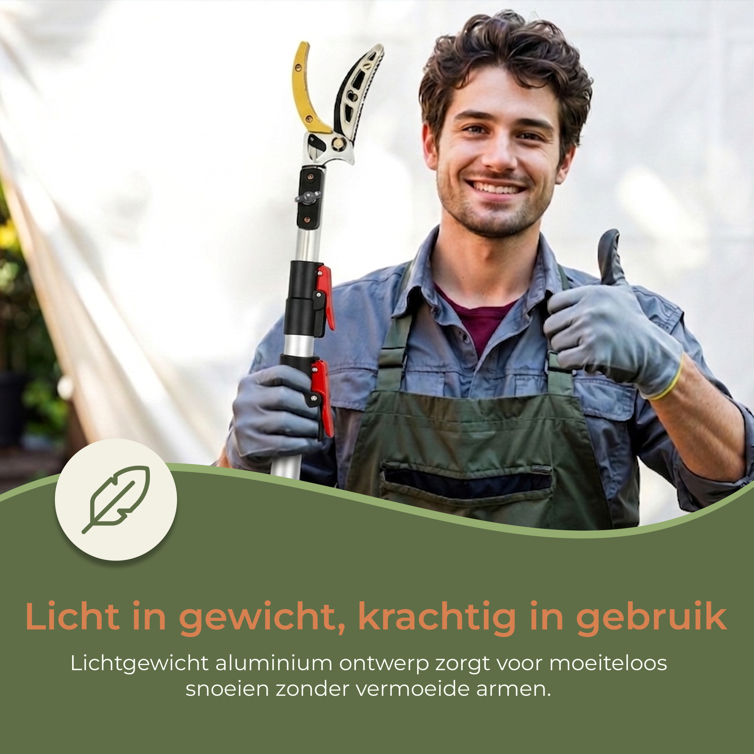 Recalma Telescopische takkenschaar met zaag (140–300 cm) – Uitschuifbare snoeischaar voor hoge takken