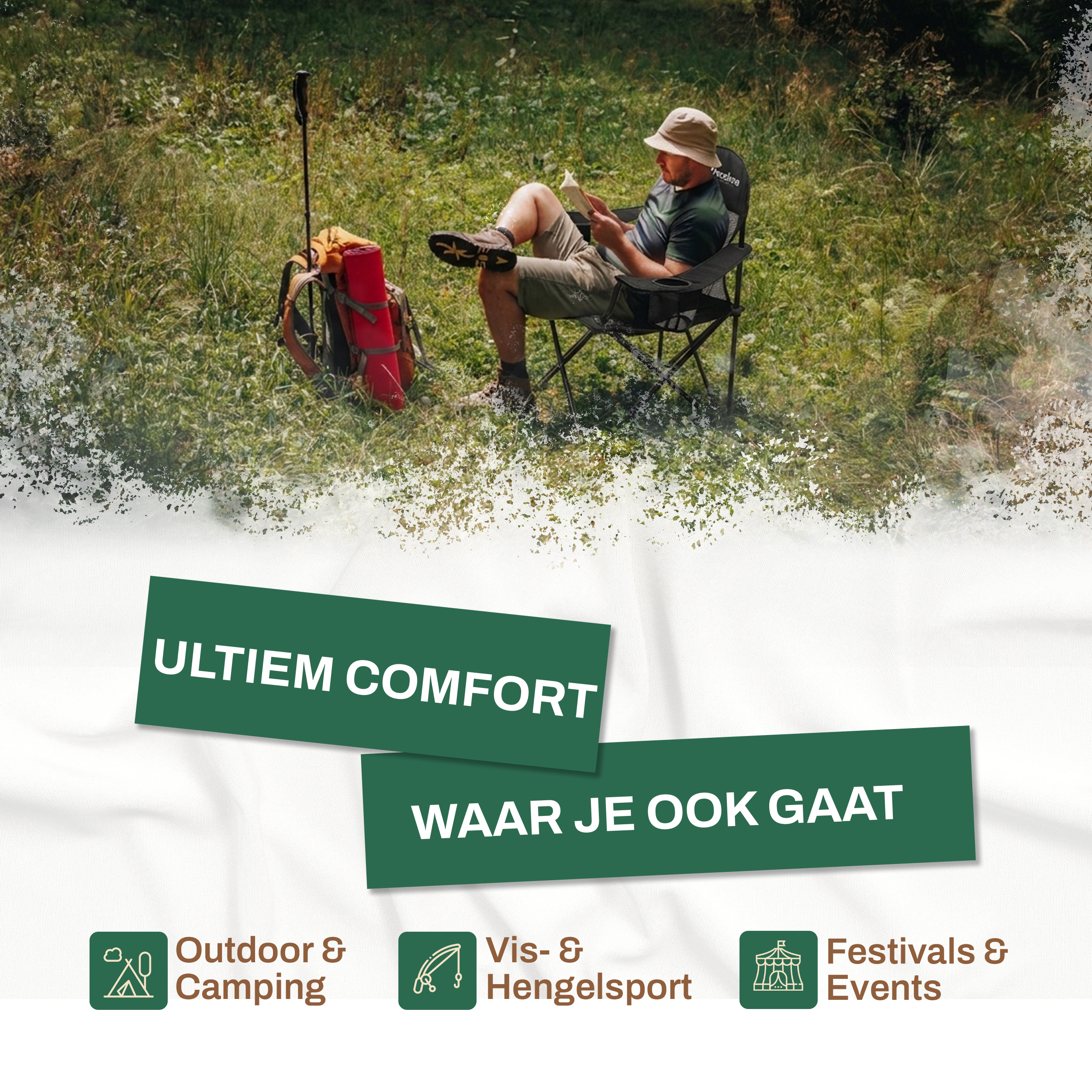 Recalma campingstoel met Koelvak - Opvouwbare kampeerstoel tot 150 kg